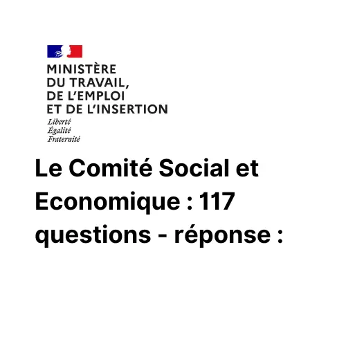 Le Comité Social et Economique 117 questions - réponse